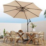 Beige Cantilever Patio Umbrella for Outdoor Relaxation