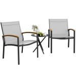 Shintenchi 3-Piece Outdoor Bistro Set - Grey