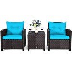 Turquoise 3-Piece Patio Furniture Set for Mancave