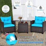 Turquoise 3-Piece Patio Furniture Set for Mancave