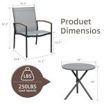 Shintenchi 3-Piece Outdoor Bistro Set - Grey