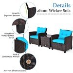 Turquoise 3-Piece Patio Furniture Set for Mancave