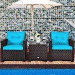 Turquoise 3-Piece Patio Furniture Set for Mancave