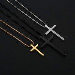 Men's Silver Stainless Steel Cross Necklace