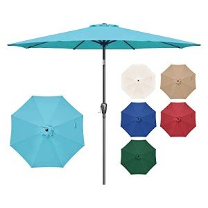 Turquoise Patio Umbrella with Tilt and Crank