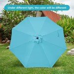 Turquoise Patio Umbrella with Tilt and Crank
