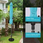 Turquoise Patio Umbrella with Tilt and Crank