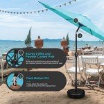 Turquoise Patio Umbrella with Tilt and Crank