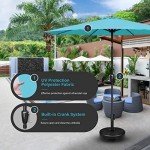 Turquoise Patio Umbrella with Tilt and Crank