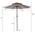 Double Top 9ft Patio Umbrella with Tilt - Beige