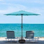 Turquoise Patio Umbrella with Tilt and Crank