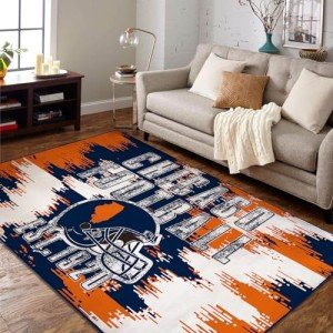 Chicago Football Area Rug - Machine Washable 5x7
