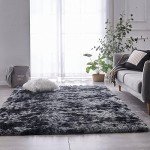 Shaggy Tie-Dye Dark Grey Mancave Area Rug