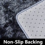 Shaggy Tie-Dye Dark Grey Mancave Area Rug