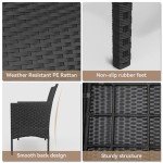 Kurapika Outdoor Wicker Rattan Conversation Set 4-Piece