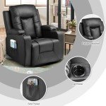 COMHOMA Reclining Rocking Chair with Cupholder and Massage