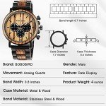 Stylish Large Men's Wood and Steel Chronograph Watch