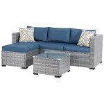 Aegean Blue Outdoor Rattan Sectional Sofa Set