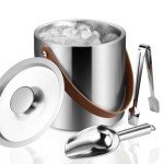 Stylish Stainless Steel Insulated Ice Bucket Set