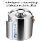 Stylish Stainless Steel Insulated Ice Bucket Set