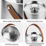 Stylish Stainless Steel Insulated Ice Bucket Set