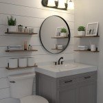 Rustic Brown Floating Wall Shelves – 5 Set