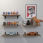 Rustic Brown Floating Wall Shelves – 5 Set