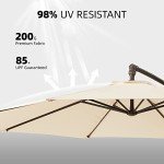 Beige 3m Offset Patio Umbrella with Base