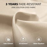 Beige 3m Offset Patio Umbrella with Base