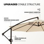 Beige 3m Offset Patio Umbrella with Base