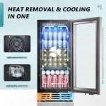 15-Inch Under Counter Beverage Cooler Refrigerator