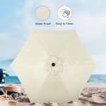 Creamy White 9' Patio Umbrella with Tilt/Crank