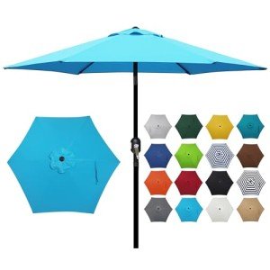 Light Blue 7.5 ft Patio Umbrella with Tilt