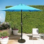 Light Blue 7.5 ft Patio Umbrella with Tilt