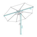 9-Foot Tilt Patio Umbrella with Aluminum Pole