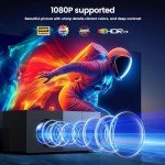 WiFi Bluetooth 1080P Projector with Screen