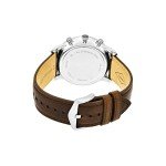 Fossil Silver & Brown Leather Chronograph Watch