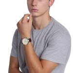 Fossil Silver & Brown Leather Chronograph Watch