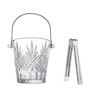 Stylish Glass Ice Bucket with Tong and Handle
