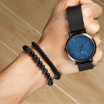 Stylish Black Beaded Bracelet Set for Men