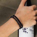 Stylish Black Beaded Bracelet Set for Men