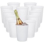 12 Pack Versatile White Ice Buckets for Parties