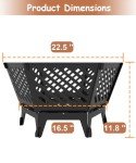 Portable 22.5 Inch Outdoor Fire Pit with Bag