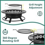 42 Inch Fire Pit Grill Table for Outdoor Fun