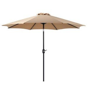 DUMOS 9FT Outdoor Umbrella with Tilt and Crank