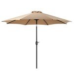 DUMOS 9FT Outdoor Umbrella with Tilt and Crank