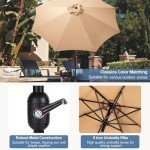 DUMOS 9FT Outdoor Umbrella with Tilt and Crank