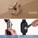 DUMOS 9FT Outdoor Umbrella with Tilt and Crank