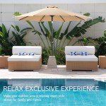 DUMOS 9FT Outdoor Umbrella with Tilt and Crank