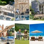 DUMOS 9FT Outdoor Umbrella with Tilt and Crank